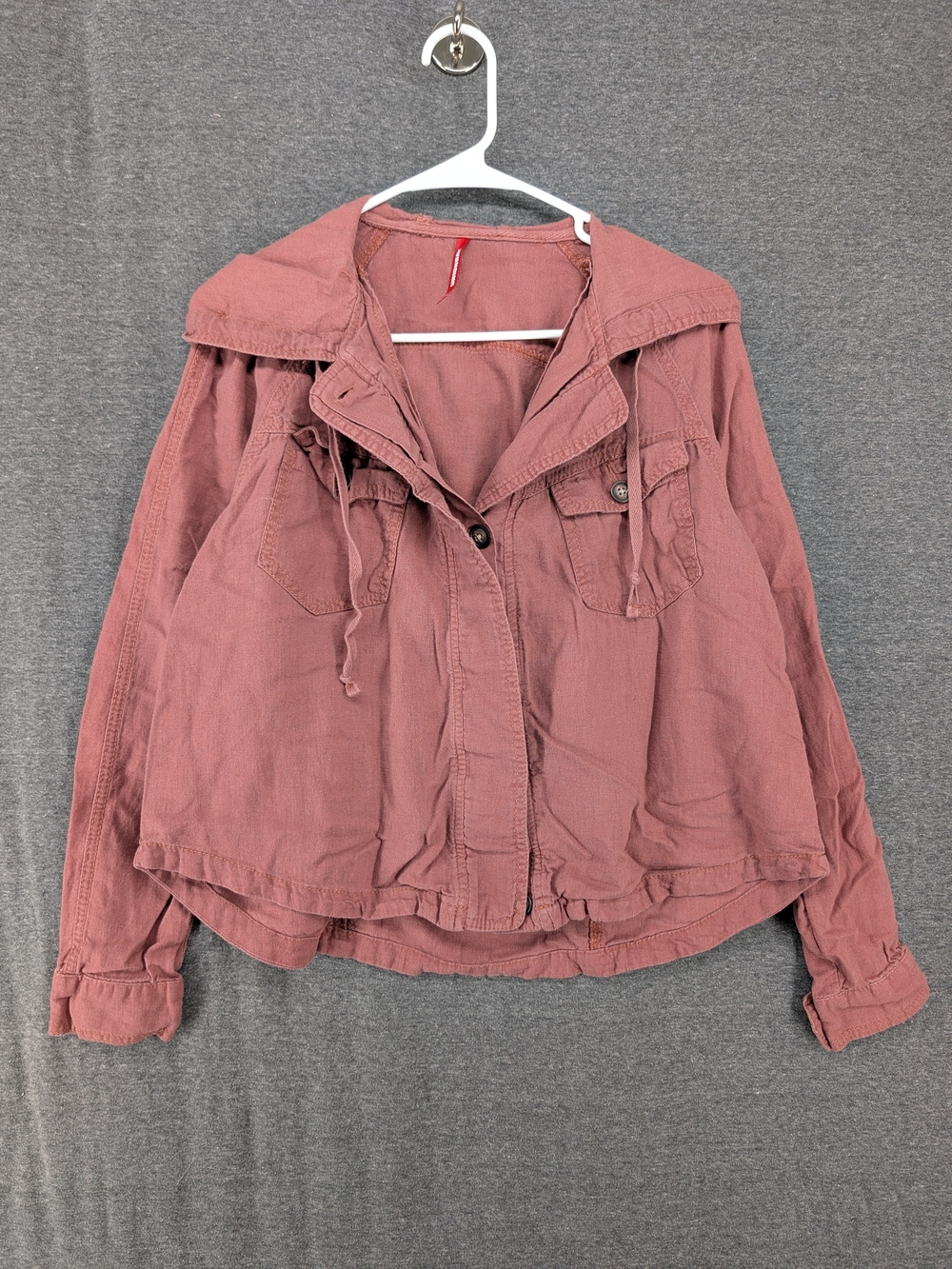 Women's Dusty Rose Hooded Utility Jacket
